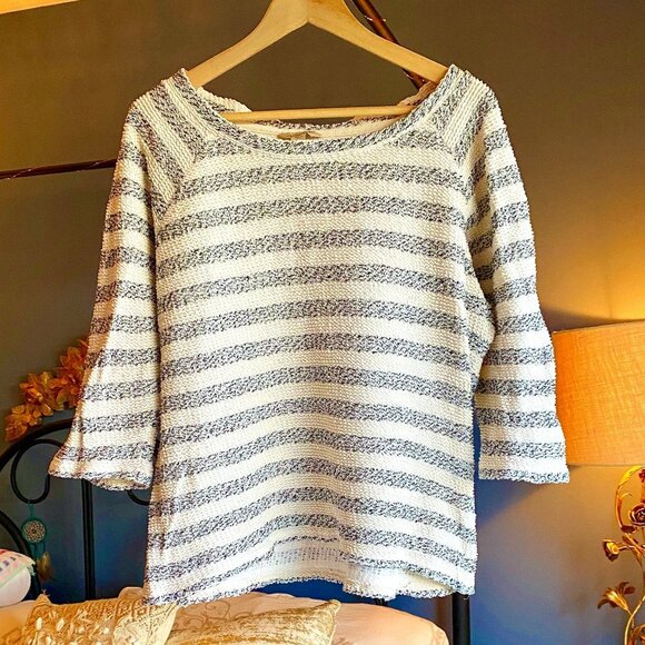 Marled Striped Lucky Brand Sweatshirt Sweater - Picture 1 of 3